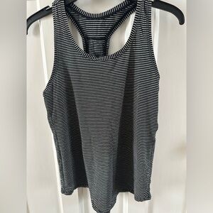 Lululemon Athletica Black and White Striped Tank Top
